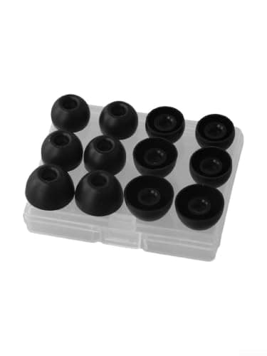 Soft Silicone Earbuds for Powerbeats Pro White 12-Pack(Black 2*SML) — view 5