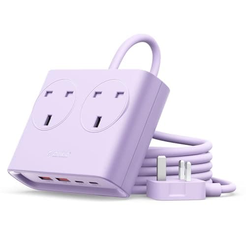 ORICO PD 25W Extension Lead with USB Slots with 2 USB C and 2 USB A Purple