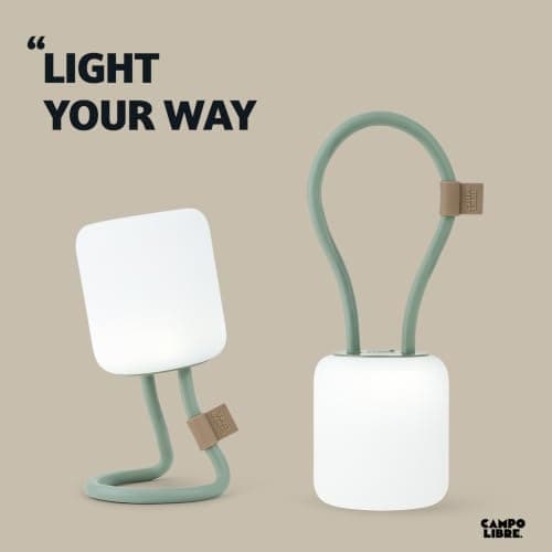 Campo Libre.® Leni Camping Lamp – LED Outdoor Light with Flexible Handle, Dimmable Camping Light, Table Lantern, IPX4 Waterresistance, 200h Runtime, SqueezeShell, USB-C Charging, Rectangle, Moss — view 2