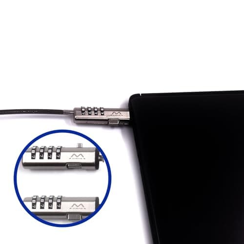 Ewent Security Cable with Combination Lock,Universal Security Cable for Notebooks,Laptops,PCs,Projectors,Tablet and Smartphone,Durable Steel Combination Security Cable with NANO Slots, 1.8 M LongCable — view 4