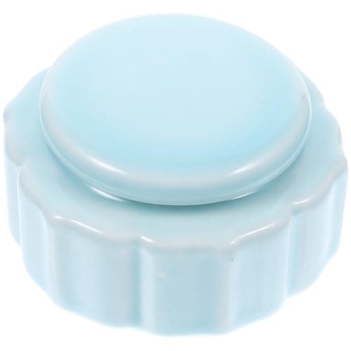 Kichvoe Vintage Porcelain Mini Jar 15ml Sky Blue Ceramic Lip Cream Container with Lid, Multi-use Travel Storage Pot for Lip Scrub, Makeup, and Cosmetic Accessories