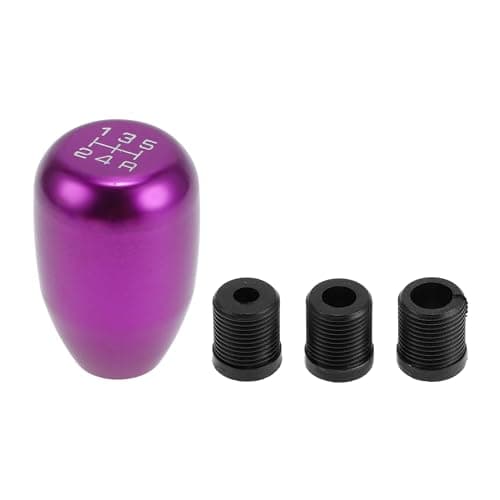 INFINAUTO 6cm 5 Speed Car Shift Knob with 3 Adapter Aluminum Alloy Purple