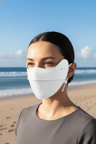 ANNIOU UPF 100 Sun Protection Face Mask – Lightweight Cooling UV Face Cover for Men & Women, Breathable Antibacterial Fabric, Adjustable Ear Loops for Outdoor Cycling, Running & Travel (Light Gray) — view 2