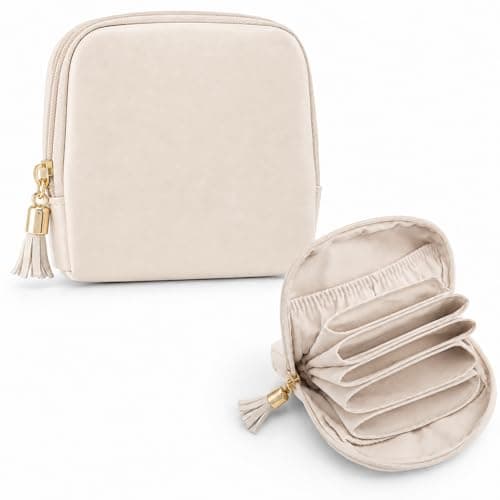 Travel Jewellery Organiser, PU Leather Case with Velvet-Lined Compartments
