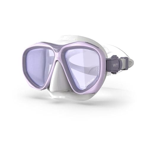 Tempered Diving Mask Extra Wide View UV Protection Snorkel Mask, Purple