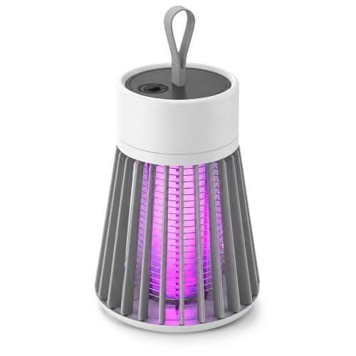 USB Rechargeable UV Bug Zapper Mosquito & Fly Trap, Portable Electric Insect Killer Lamp with Hanging Loop for Camping, Bedroom, Patio & Indoor Outdoor Use