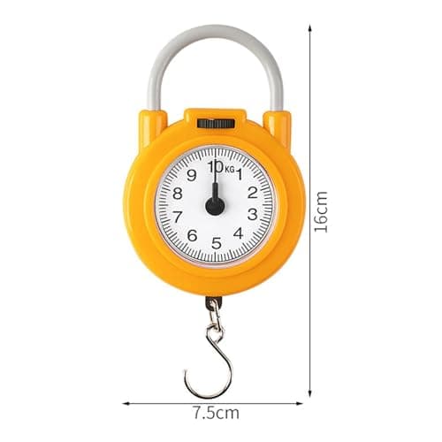 Handwear Scale, 10 Kg Manual Luggage Scale Spring Scale Feather -Scale Scale with Luggage Hook Hängewhaage (Yellow) — view 5