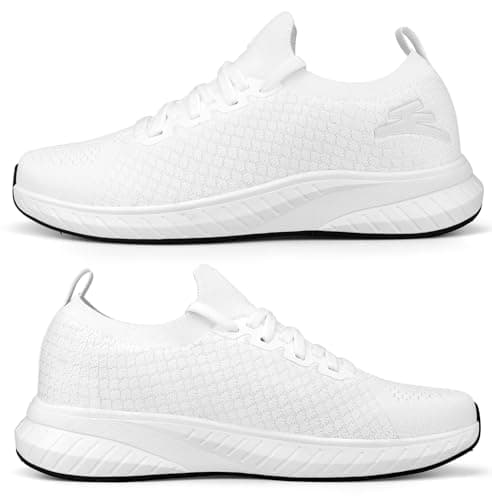 Puweco Womens Trainers Running Shoes Walking Sneaker White — view 5