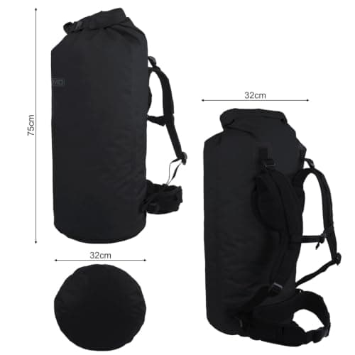 Lomo 60L Tactical Dry Bag Rucksack - Black Outdoors Camping — view 2