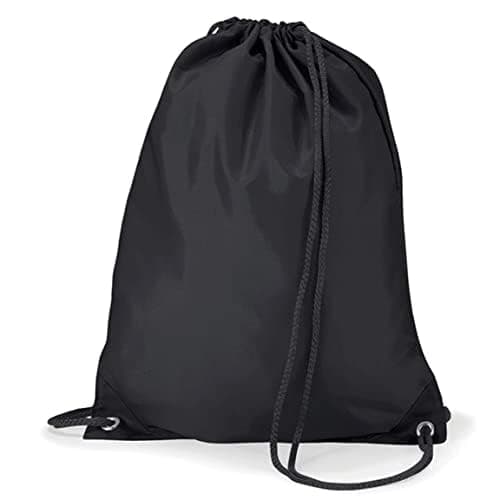 WESTWOOD FOX WFX Drawstring Bag String Waterproof Sport Gym Sack Backpack for Women Men PE Bag Outside Pocket Zipper School Beach Holidays Swimming Travel (Jet Black) — view 5