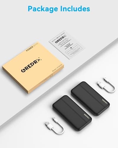 GREPRO Power Bank 10000mAh - 2 Pack, 2 USB A + 2.4A USB-C Output Ports — view 6
