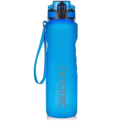ADORIC Sports Water Bottle 1L, BPA Free Tritan Leak Proof Gym Bottle, Blue
