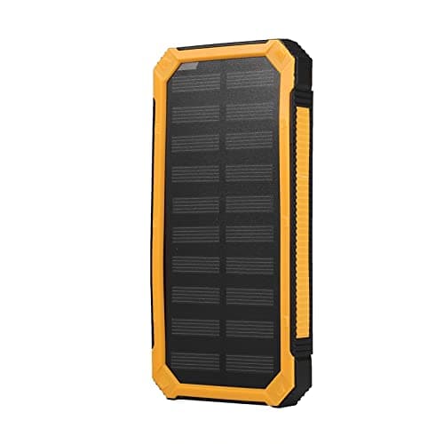 Vikye DIY Solar Power Bank Case Kit, 20000mAh Portable Solar Charger with Dual USB, Panel Power Bank Case for Outdoor, Camping, Travel, Phone Charging (Yellow)