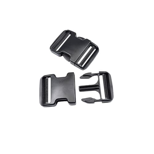 Baikeen Quick Side Release Buckles 50mm Heavy Duty Plastic Buckle Clips Snaps Backpack Buckle Replacement Dual Adjustable No Sewing 2 Sets