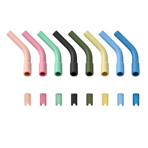 8 Pack Food Grade Silicone Straw Guards During Winter Activity
