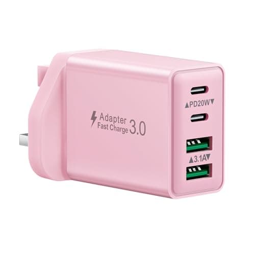 USB C Plug, 40W USB C Charger Fast Charging Plug Multi USB Plug Dual Port Type C Power Charging Head Adapter Wall Plug for iPhone 16/15/15 Plus/15 Pro/15 Pro Max, 14/13/12, X XS XR, iPad, Samsung