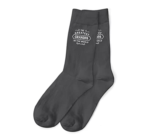 D Design Invent Print! Grandpa Gift Socks Men's Funny Present Keepsake Size 6-11 (Grey)