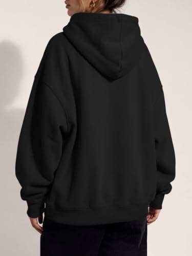 LILLUSORY Womens Oversized Hoodies Fleece Ladies Sweatshirts Black S — view 4
