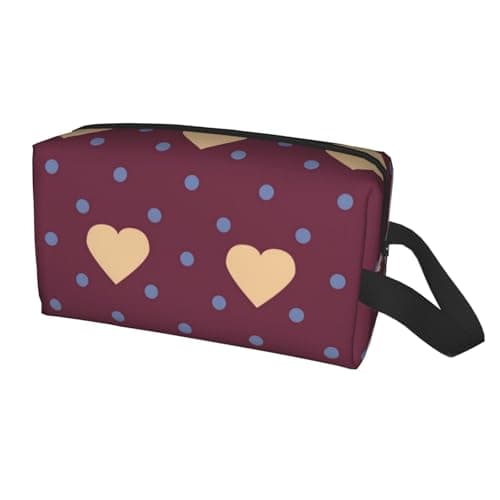Meymuise Toiletry Bag, Polka Dot and Heart Maroon — view 2