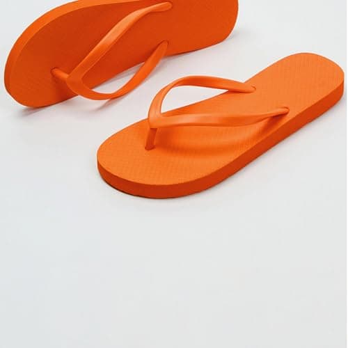 Women's Flip Flops Clearance UK Shower Flat Sandals Suitable for Summer Bathroom Beach Slippers Rubber Soft Slip On Shoes Fashion Lightweight All Day Walking Casual Sandals Size 5.5 Orange — view 2