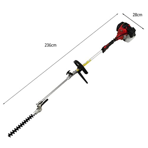 T-MECH Cordless Garden Multi Tool 5 in 1 Long Reach Hedge Trimmer Strimmer Chainsaw Grass Cutter Brush Cutter Extension Pole Petrol 52cc 1.6KW 3HP 9000RPM 2 Stroke FREE Safety Equipment — view 4
