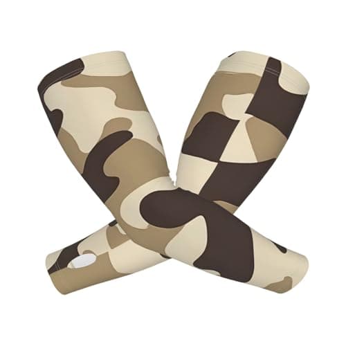 ZSUUGJ Black White Camouflage Uv Protection Cooling Arm Sleeves For Men & Women – Lightweight, Breathable Compression Arm Covers For Running, Cycling, Golf & Outdoor Activities — view 2