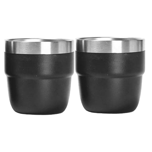 AZIDWERYQ 2PCS Stackable Cups 4oz Vacuum Insulated Stainless Steel Espresso Cups Easy to Clean Espresso Mugs for Car Home Camping Travel Stackable