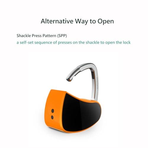 Fingerprint Padlock, Smart Lock with Keyless Biometric, Colorful, Fashionable Lock, Compact Lock, Summer Gift, USB Rechargeable. (Vivid Canary) — view 3