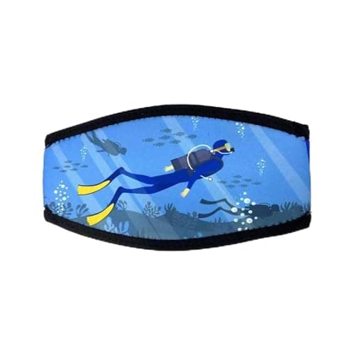 Valicaer Diving Mask Strap, Neoprene Blue B, Hair Protector, Water Sport Gear for Swimming, Diving, Snorkeling