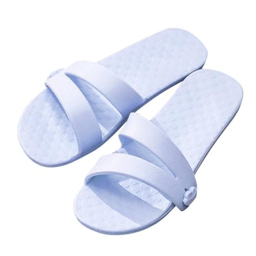 Foldable Slippers for Women - Ideal for Travel, Business Trip, Hotels, Planes and More.Lightweight Travel Slippers, Waterproof and Weatherproof. Halloween Shoes Women, sky blue, 4 UK