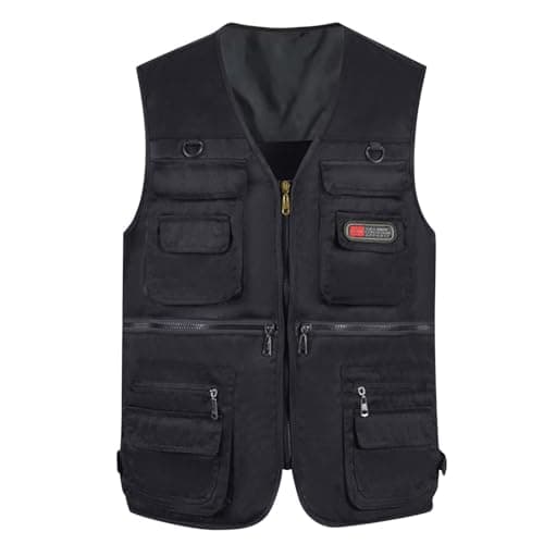 Mens Tactical Vest Cargo Outdoor Work Safari Hunting Fishing Travel Photo Mesh Waistcoat Vest Gilet Multi Pockets Breathable Lightweight Fishing Jacket Utility Vest Camouflage Many More Colors