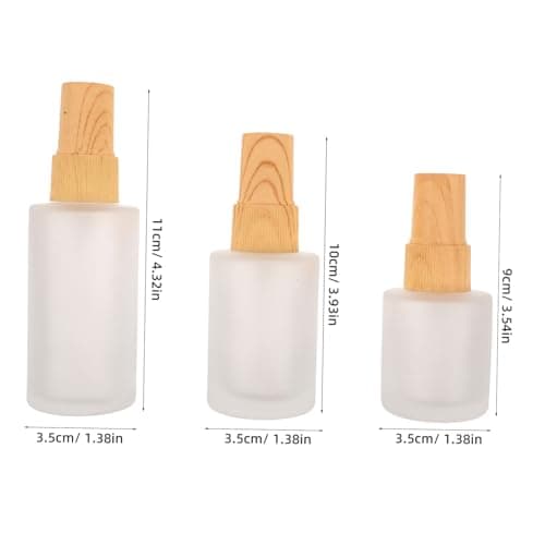ERINGOGO 3 Piece Frosted Glass Spray Bottles with Bamboo Caps for Travel — view 2