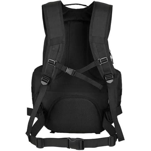 YuanWen 50L Tactical Backpack, Military Rucksack with MOLLE System, Water-Resistant Hiking Backpack for Outdoor Trekking Cycling Travel & Camping, 17'' Laptop Compartment Hydration Compatible Black — view 3