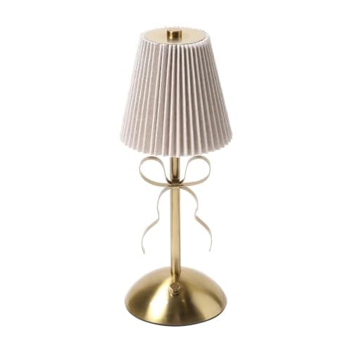 OHS Bow Rechargeable Cordless Lamp Battery Operated USB Table Lamp, Gold