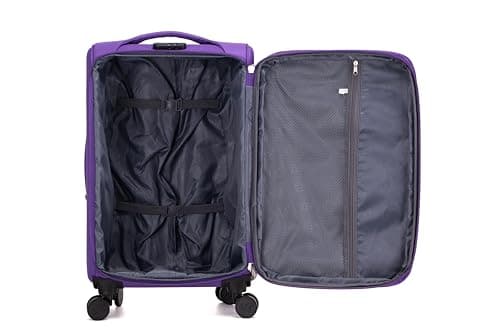 ATX Luggage 55x36x20cm Cabin Carry on Flight Bag Approved Hand Luggage Case Hold Suitcase Fits Ryanair Priority EasyJet FlexiPlus Jet2 Wizzair & More (Purple, 45 Liter) — view 2
