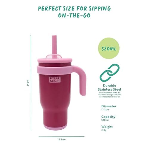Polar Gear 520ml Travel Insulated Tumbler with Straw and Lid - Spill-Proof — view 3