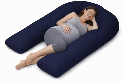 MIA U Shaped Pregnancy Pillow Case 100% Cotton Nursing Maternity Body Bolster Support Cover Zip Closure 9Feet (275cm)