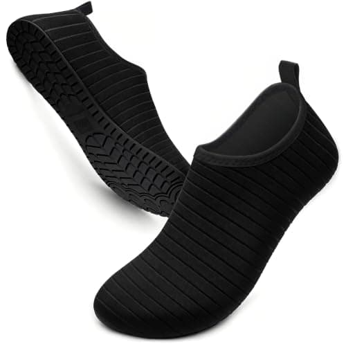 Steppli Water Shoes Beach Swim Pool Surf Aqua Quick-Dry Weitsuit Non Slip Lightweight Shoes for Men Women Black EU 48=UK 13.5
