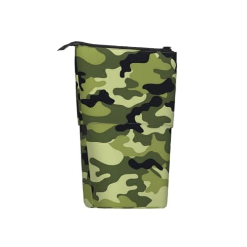 FFSHKOWE Camo Green Telescopic Pencil Case Adjustable Pen Pouch Organizer — view 2