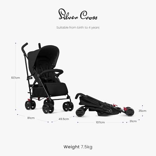 Silver Cross - Pop Pushchair - Foldable Travel Stroller - Buggy - Adjustable/Lie Flat Seat - Newborn to 4 Years - Space — view 4