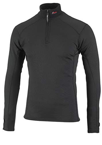 SUB ZERO Mens Factor 2 Insulating Winter Mid Layer Thermal Underwear Zip Neck Turtle Long Sleeve Top (Black, Large)