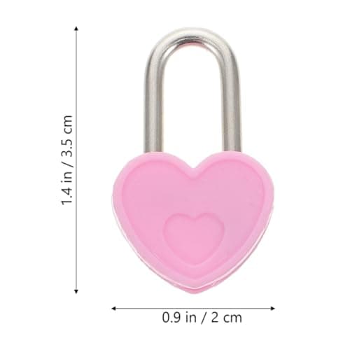 SHERCHPRY Small Alloy and Plastic Travel Locks with Keys 20 Sets of Mini Heart Shaped Padlocks with Safety Features for Suitcases and Bridge Use Gift for Couples — view 2