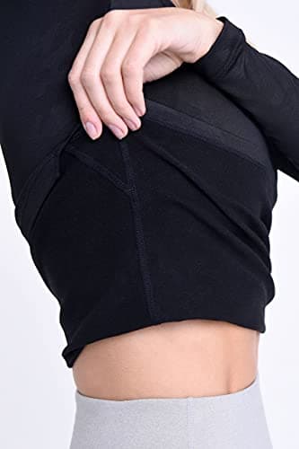 TCA Super Thermal Top Women - Ladies Thermal Vest - Thermals Womens - Ski Base Layer Women - Workout Tops for Cold Weather - Black Combat, XS — view 4