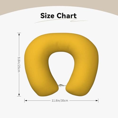 BOAXXL Solid color gold Soft Travel Pillow with comfortable neck Support for Airplane Trips Movies Naps and Office Work — view 5