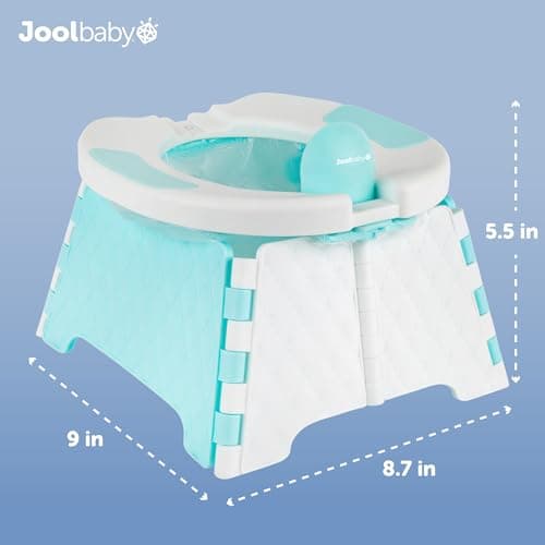 Jool Baby Portable Potty Training Chair with Travel Bag and 30 Liners, Foldable, Indoor/Outdoor Use, Camping (Aqua) — view 3