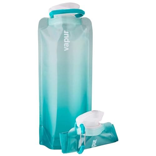 Vapur Flexible, Collapsible Wide Mouth Anti-Bottle with Detachable Carabiner, 23 Ounce, Malibu Teal, Pack of 1
