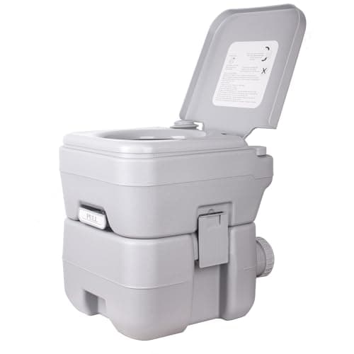 Dripex Portable Camping Toilet, 20L Travel Toilet with Flush & Removable Handle, Portable Commode for Camping Hiking Caravan RV Boat Home