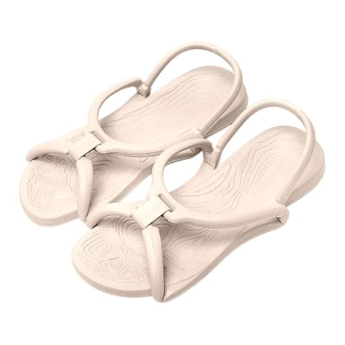 Generisch Women's Foldable Soft Non-Slip Slippers Lightweight Sandals Non-Slip Slippers Flip Flops Bathing Shoes Travel Sandals Shower Shoes Slides for Summer Camps Home Holiday Leisure, beige, 2/2.5 — view 5