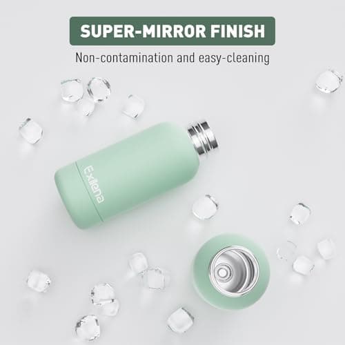 Exllena Insulated Water Bottle 350ml with Clip, Keeps Drinks Cold 24 Hrs/Hot 12 Hrs, BPA Free (Mint) — view 4