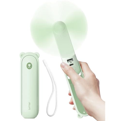 JISULIFE Handheld Fan 8 Plus: 40H Cooling & 4500mAh PowerBank & Flashlight